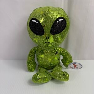 Caravan Softoys Cosmo 2 Green Sparkle Alien Plush Stuffed Animal 2023 New w/ Tag